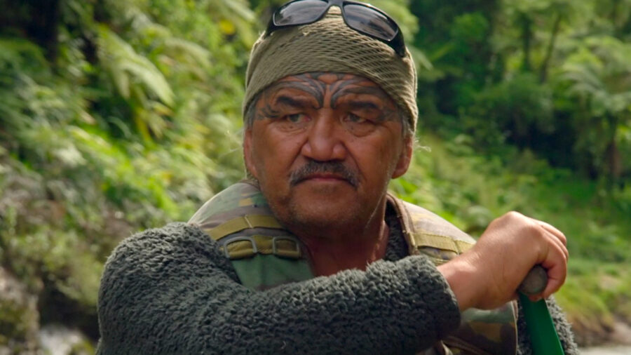 Ned Tapa, a Māori leader, paddles down the Whanganui River in New Zealand. Credit: Richard Sidey
