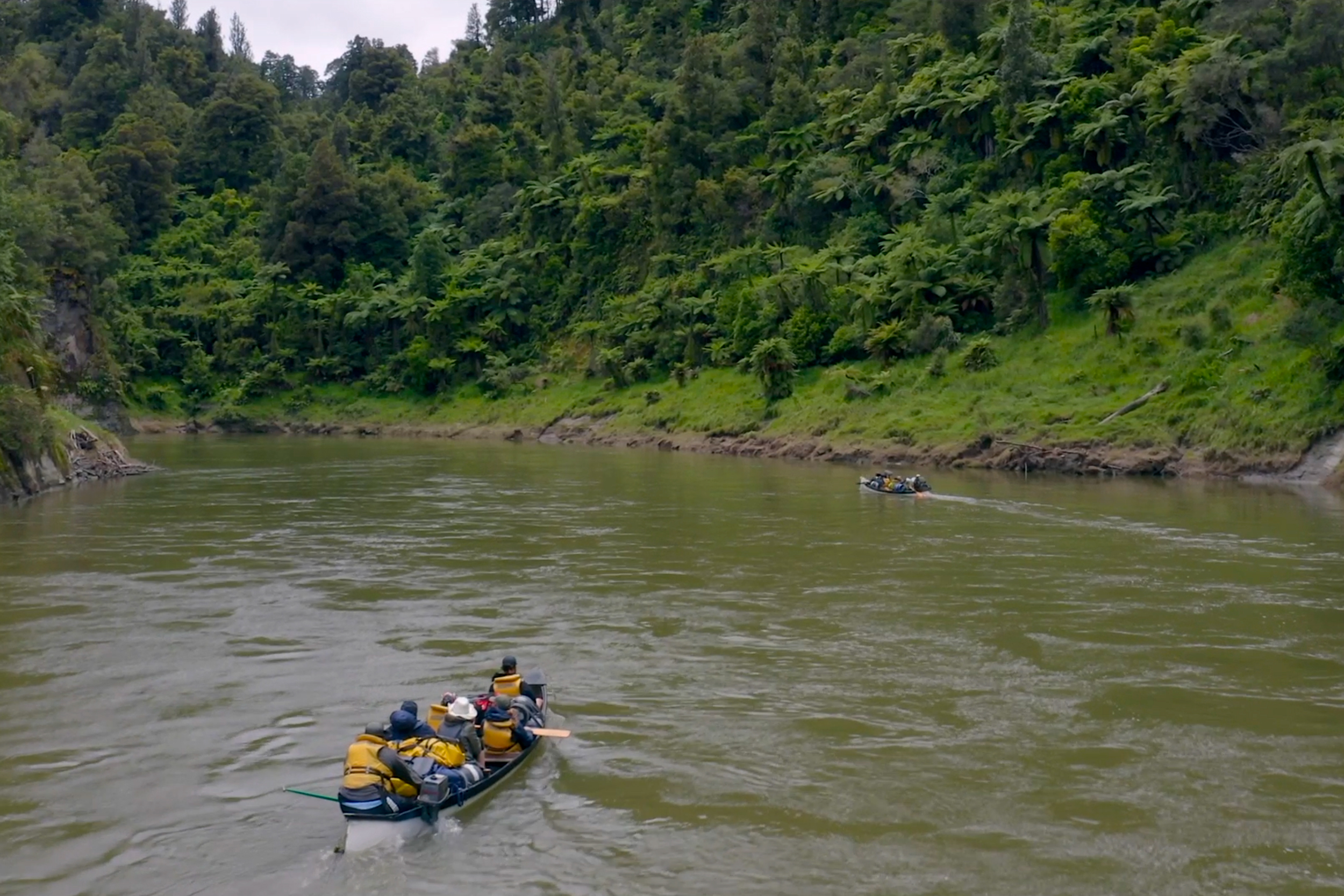 A scene from “I Am The River, The River Is Me” on the Whanganui River. Credit: Richard Sidey