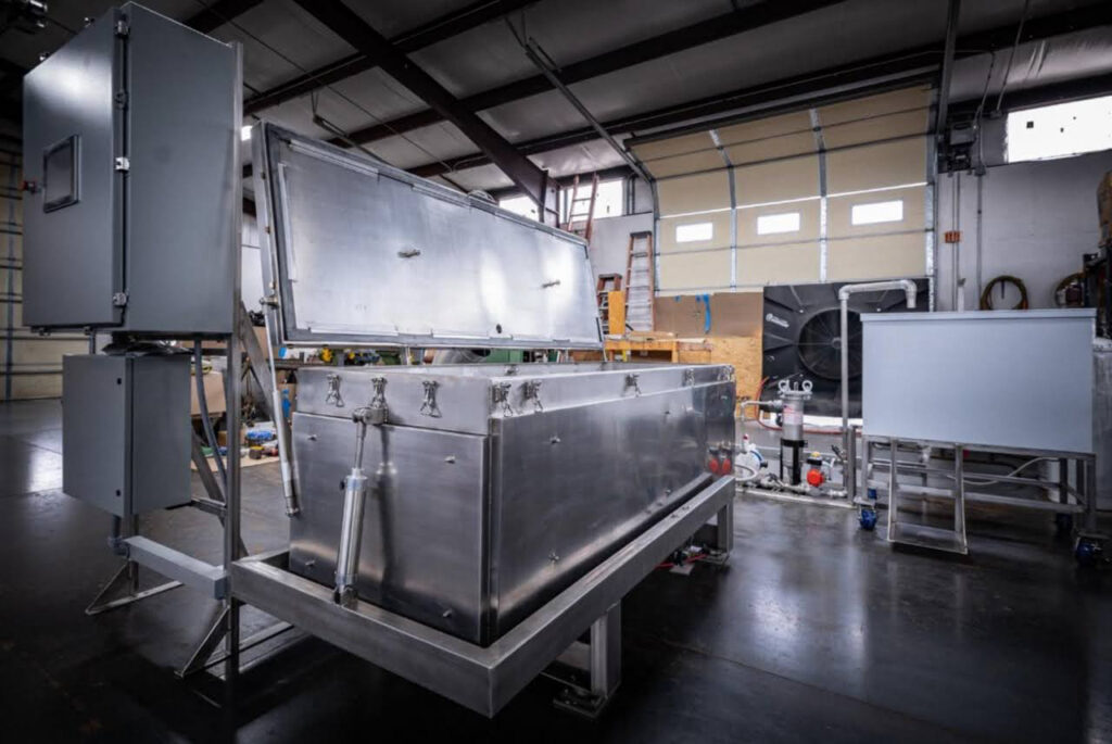 A machine used for alkaline hydrolysis, also known as water cremation, at The Natural Funeral. Credit: The Natural Funeral