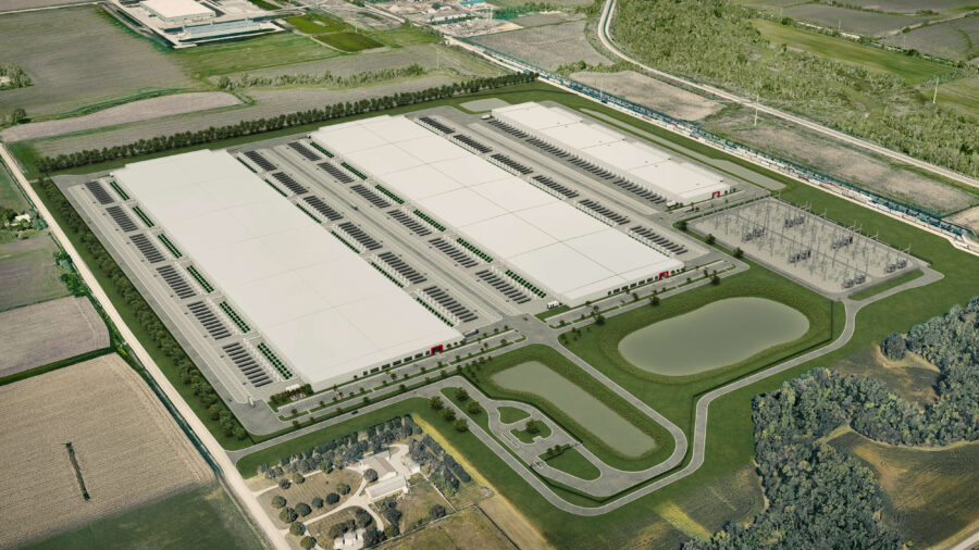 A rendering of the QTS data center currently under construction in Cedar Rapids, Iowa. Credit: QTS