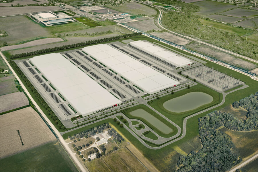 A rendering of the QTS data center currently under construction in Cedar Rapids, Iowa. Credit: QTS