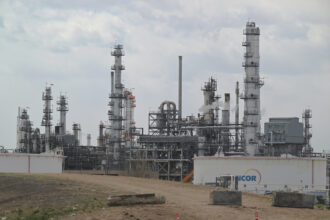 A Suncor Energy oil refinery is seen in Commerce City, Colo., on April 19, 2023. Credit: Hyoung Chang/The Denver Post