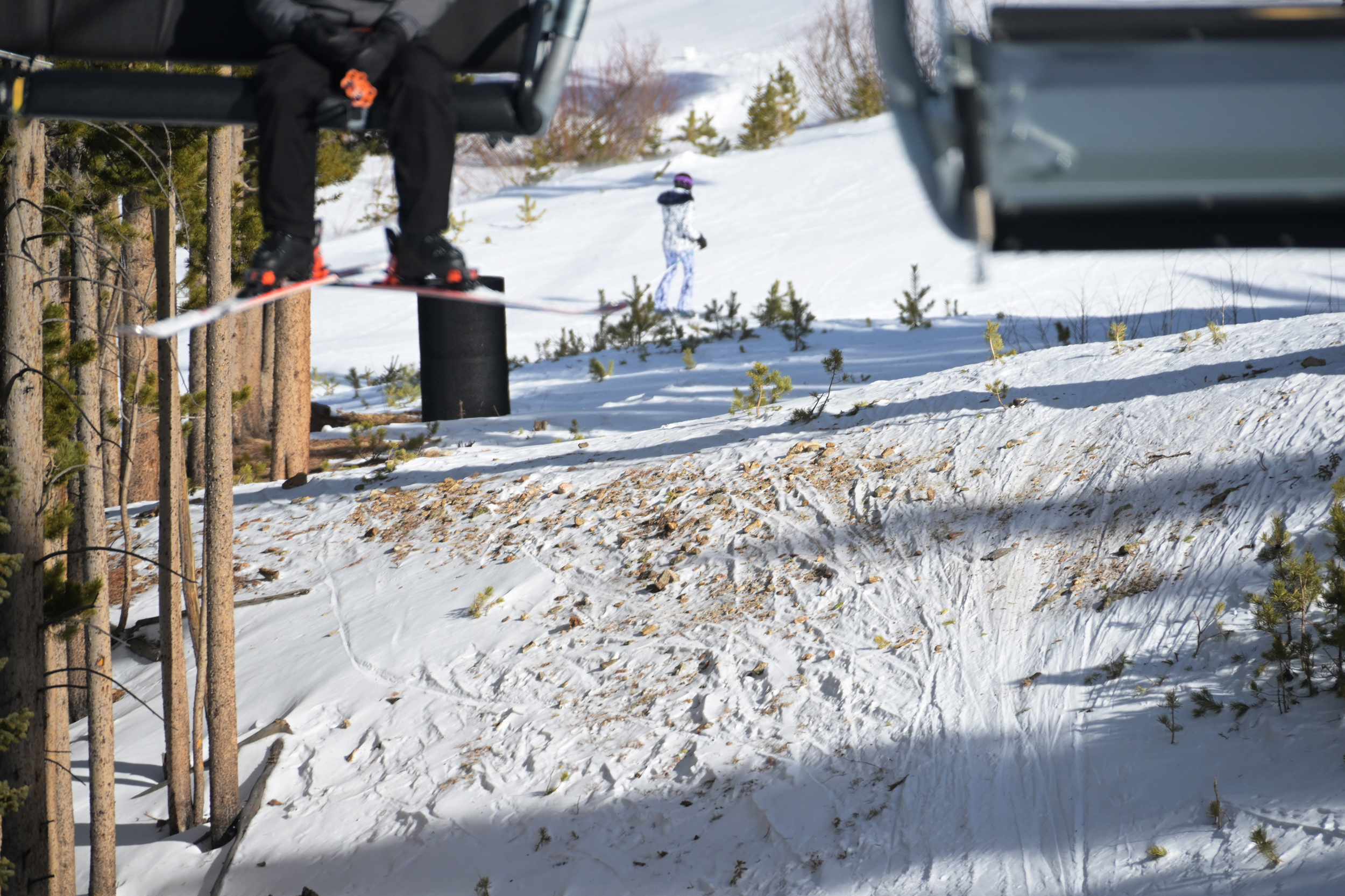 A view of Colorado’s Breckenridge Ski Resort, where the snow is thin and the ground is exposed on Jan. 22. Credit: Hyoung Chang/The Denver Post