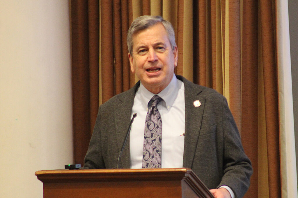Del. Rip Sullivan (D-Fairfax) speaks during a rally for clean energy. Credit: Charles Paullin/Inside Climate News
