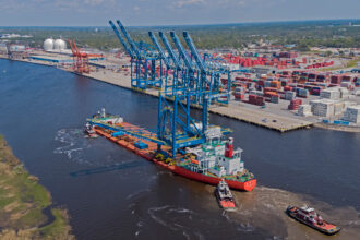 An aerial view of the Port of Wilmington in North Carolina. Credit: NC Ports