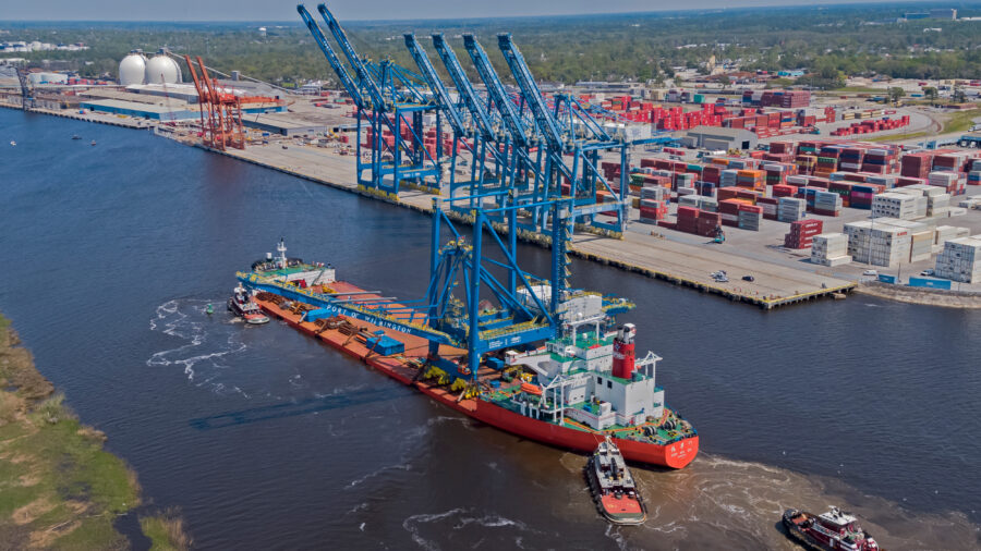 An aerial view of the Port of Wilmington in North Carolina. Credit: NC Ports