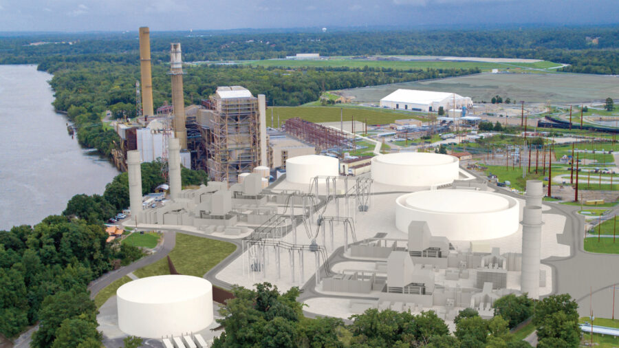 A rendering of Dominion Energy’s proposed Chesterfield Energy Reliability Center. Credit: Dominion Energy