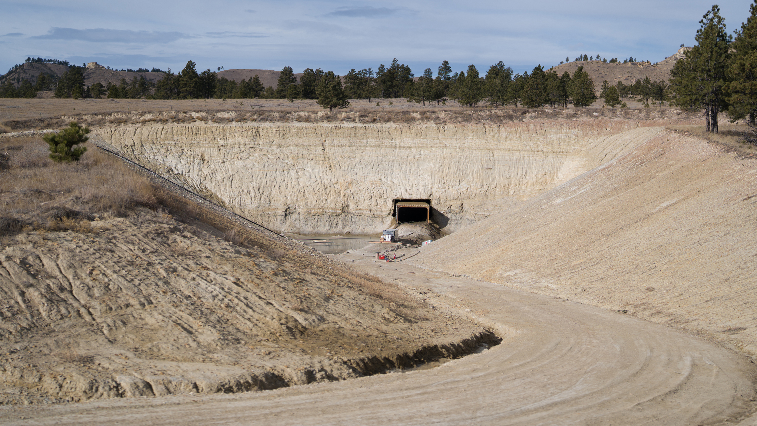 An emergency exit for the Bull Mountains Mine.