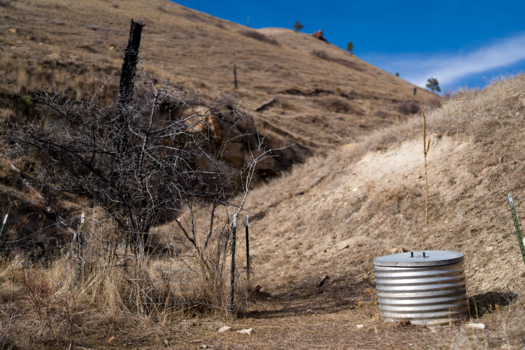 The Mountain Spring used to be a source of water for wildlife and a place for Ellen Pfister to graze her cattle. After the mine came underneath it, her culvert dried up.