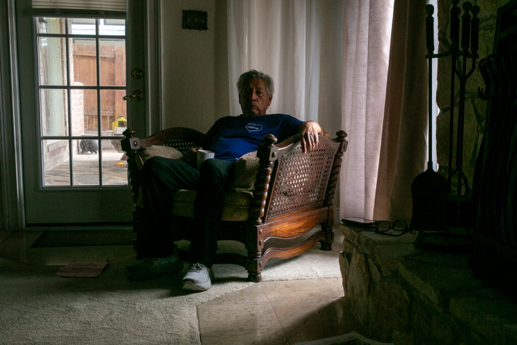 Encarnacion Serna, on March 4, 2026, at his home on Corpus Christi Bay, spent years trying to warn local officials that they were steering the region towards disaster. Dylan Baddour/Inside Climate News