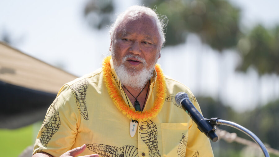 Native Hawaiian elder and activist, Solomon Pili Kahoʻohalahala, is calling for a ban on a prospective commercial deep sea mining industry. Credit: John Wolfsohn/Getty Images