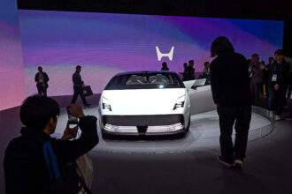 Honda presents the world premiere of the 0 Saloon and 0 SUV prototypes at the Consumer Electronics Show in Las Vegas on Jan. 9, 2025. Credit: Artur Widak/Anadolu via Getty Images