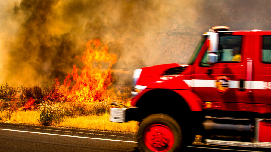 The Gifford Fire burns through Los Padres National Forest in California on Aug. 2, 2025. Credit: Benjamin Hanson/Middle East Images/AFP via Getty Images