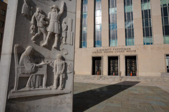 The E. Barrett Prettyman United States Courthouse for the D.C. Circuit Court of Appeals is seen on Dec. 30, 2025. Credit: Heather Diehl/Getty Images