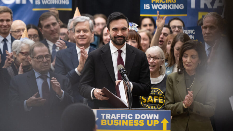 NYC Mayor Zohran Mamdani announces the continuation of congestion pricing on Jan. 5, the program’s first anniversary. Credit: Noam Galai/Getty Images