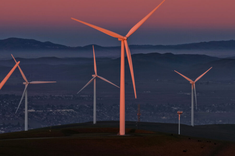 An aerial view of the Altamont Pass wind farm on Jan. 13 in Livermore, Calif. Credit: Justin Sullivan/Getty Images