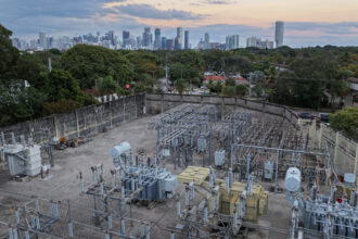 High voltage power lines run through a sub-station along the power grid in Miami on Jan. 14. Credit: Joe Raedle/Getty Images