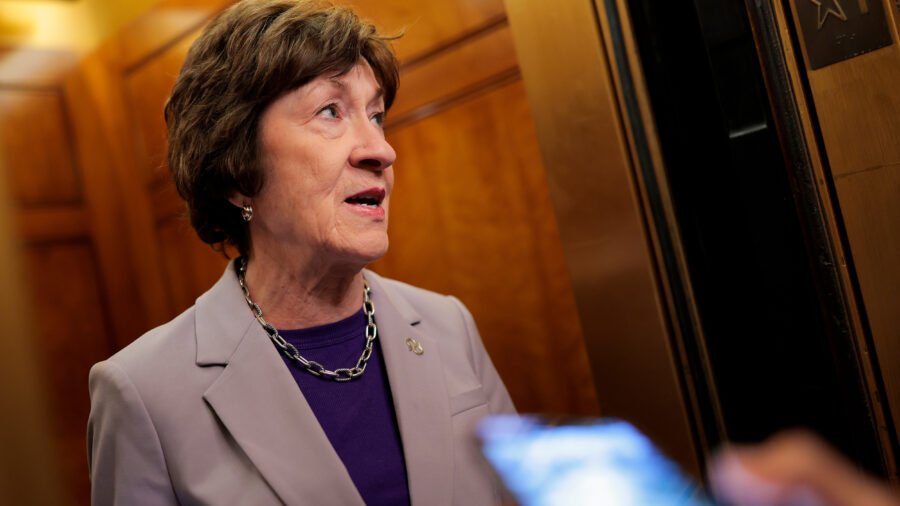 Sen. Susan Collins enters the U.S. Captiol on Jan. 27 in Washington, D.C. Credit: Heather Diehl/Getty Images