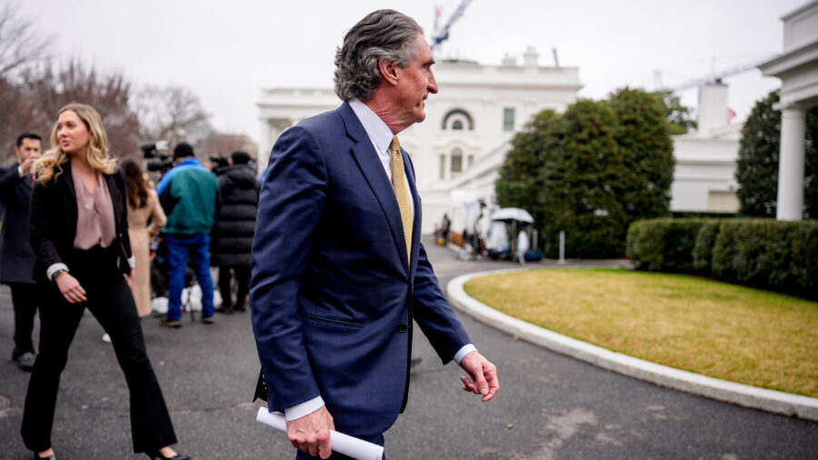 Interior Secretary Doug Burgum walks into the West Wing of the White House on March 6 in Washington, D.C. Credit: Andrew Harnik/Getty Images