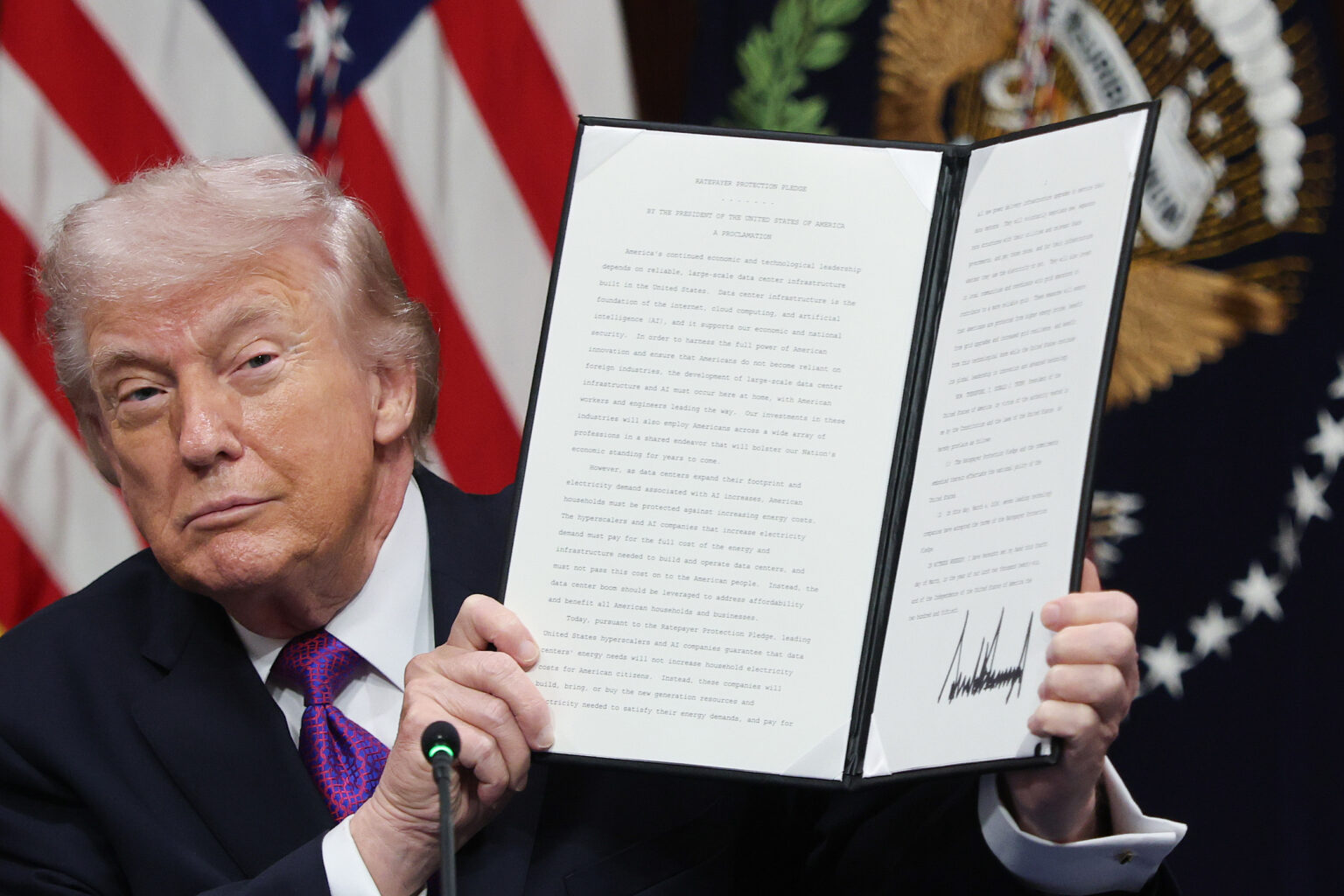 Big Tech Signs Trump Pledge to Pay Data-Center Power Costs. Fulfilling ...