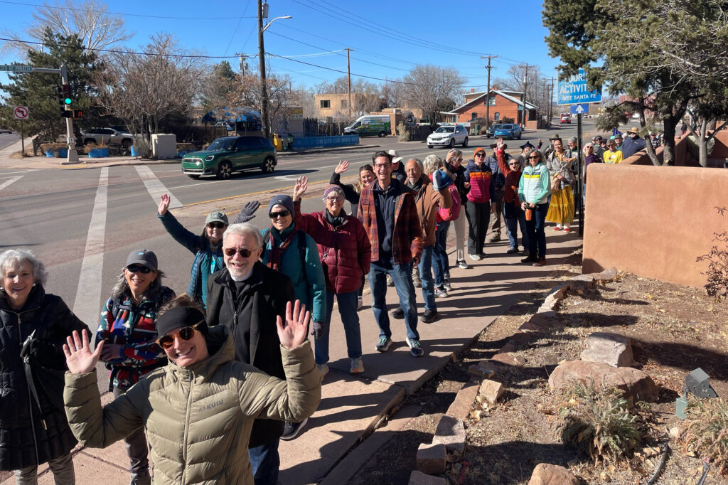 The group grew to several dozen on their final day in Santa Fe. Credit: Desirée Bernard