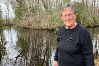 Brenda Schwab moved to Rowland in November 2024. She’s been sampling waterways in the area because she is concerned about waste from CAFOs potentially entering creeks and swamps. Credit: Lisa Sorg/Inside Climate News