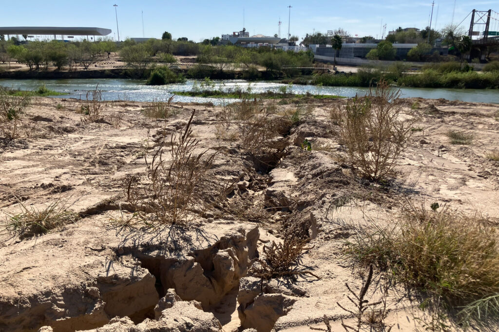 Vegetation along the Rio Grande in Roma has been cleared in recent weeks. Erosion is starting to occur where water flows over the banks. Credit: Martha Pskowski/Inside Climate News