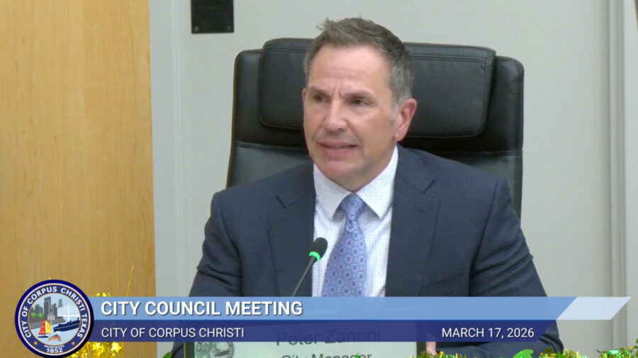 Corpus Christi City Manager Peter Zanoni speaks during a City Council meeting on Tuesday. Source: City of Corpus Christi livestream