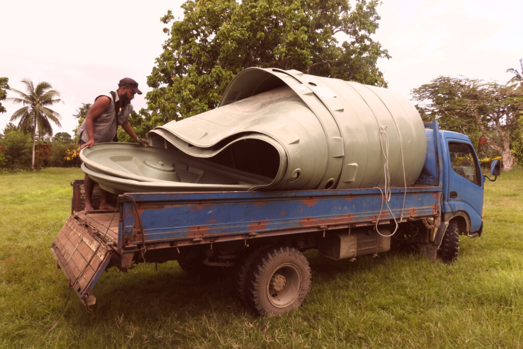 Water tanks, food and medical supplies are being delivered to some of the hardest-hit communities in New Ireland. Both the ocean and fresh waterways may be contaminated. Credit: Siro Media