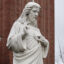 A statue of Jesus stands outside the Passionist monastery in Louisville, Ky. Credit: James Bruggers/Inside Climate News