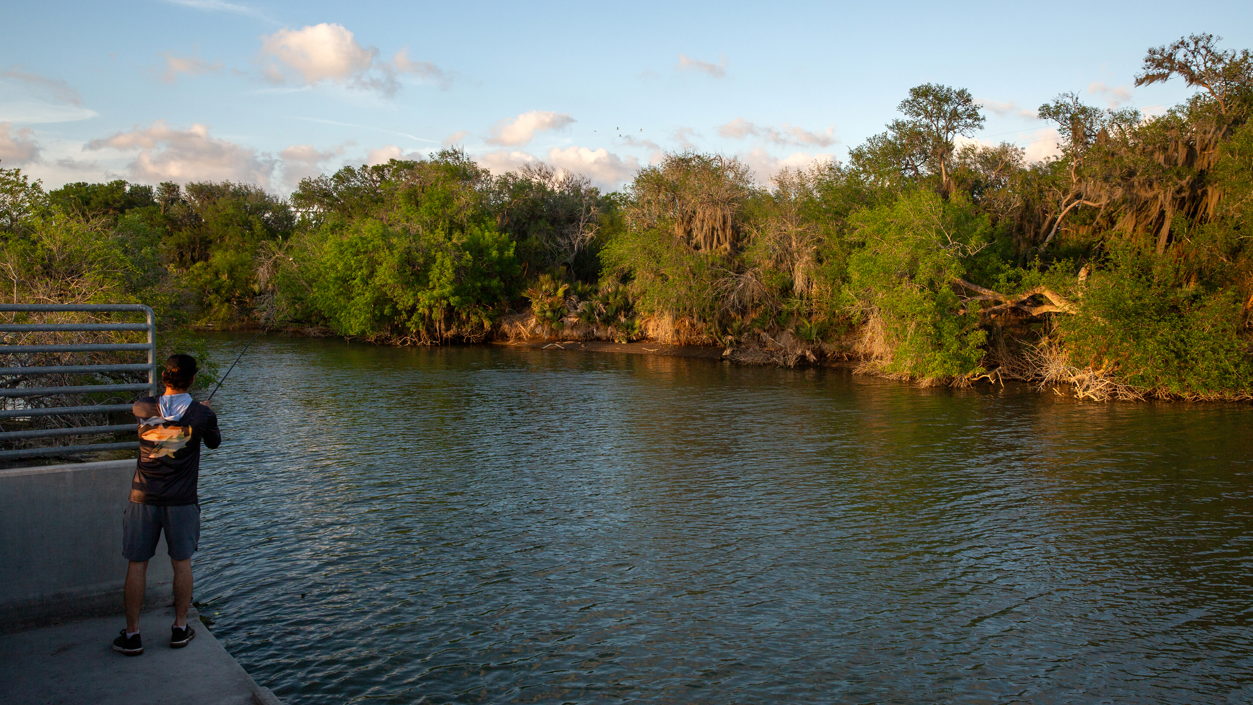 The Nueces River flows through Calallen, Texas, on March 30. Credit: Dylan Baddour/Inside Climate News