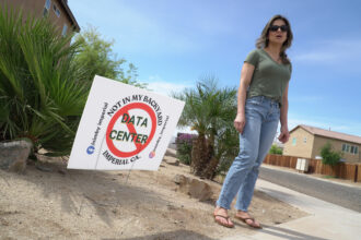 Margie Padilla is worried that a proposed data center near her home in Imperial, Calif., will increase power and water costs for her family. Credit: Steven Rodas/Inside Climate News
