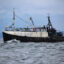 A bottom trawling boat is seen at sea. Credit: Open Seas/National Geographic Pristine Seas