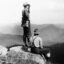 Ranger Griffin and Forest Guard Cameron on fire patrol duty in 1909 from the top of Mount Silcox near Thompson Falls, Mont. Credit: W. J. Lubken/Forest Service