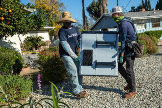A lithium-ion battery is installed at a home in Granada Hills, Calif. Credit: Mel Melcon/Los Angeles Times via Getty Images