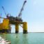 A seagull takes flight near the construction of a Shell oil platform in the Gulf of Mexico in 2022. Credit: Brett Coomer/Houston Chronicle via Getty Images