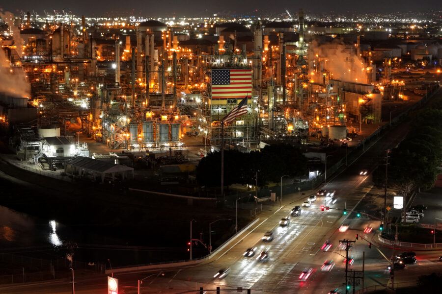 Marathon Petroleum Corporation’s Los Angeles refinery is seen on April 2 in Carson, Calif. Credit: Justin Sullivan/Getty Images