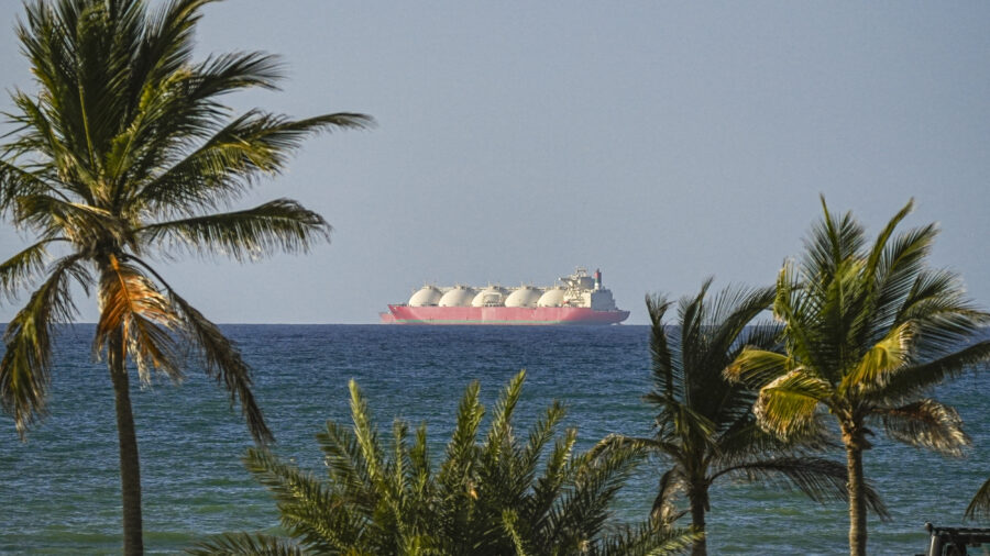 A ship heads toward the Strait of Hormuz following a temporary ceasefire between the United States and Iran on April 8. Credit: Shady Alassar/Anadolu via Getty Images