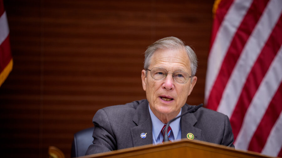 Chairman Rep. Brian Babin (R-Texas) speaks during a House Committee on Science, Space and Technology hearing on April 22 in Washington, D.C. Credit: Andrew Harnik/Getty Images
