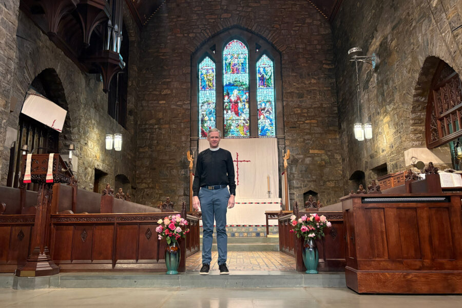 Rev. Kurt Gerhard stands inside Christ Church Bronxville, located just a few miles outside the Bronx in New York City. Credit: Lauren Dalban/Inside Climate News