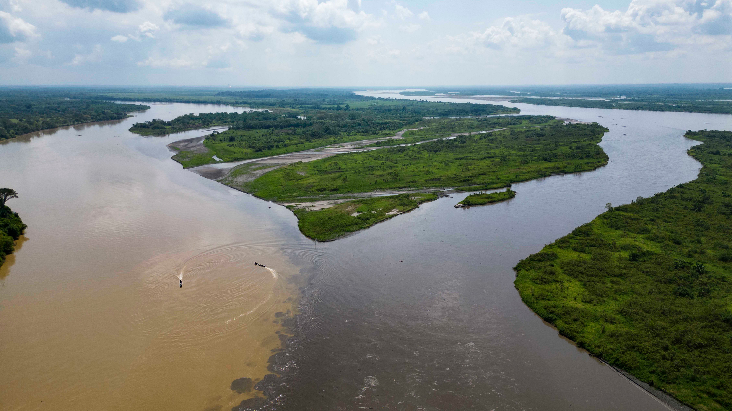 The confluence of the Sogamoso and Magdalena rivers. Credit: Christian EscobarMora for the Goldman Environmental Prize