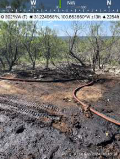 On Sep. 16, 2024, Railroad Commission inspectors documented extensive hydrocarbon pollution at Well #2 on Chesnutt’s ranch. The commission never issued any fines. Credit: Courtesy of the Railroad Commission of Texas