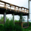 Water sits 30 or more feet below the base of a fishing pier at Lake Corpus Christi on April 28. Credit: Dylan Baddour/Inside Climate News