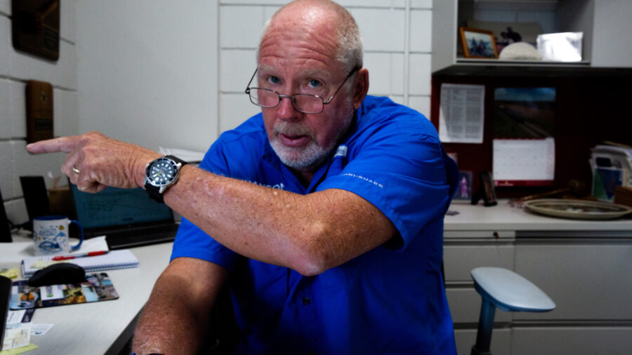 Hanson Professional Services vice president John Michael at his office in Corpus Christi on Monday. “Let’s hold all of our regional system hostage while they wait for their data center,” Michael said. Credit: Dylan Baddour/Inside Climate News
