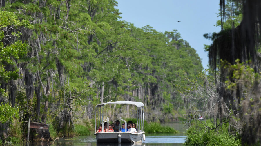 A school group tours the Okefenokee National Wildlife Refuge. Credit: Ryan Krugman/Inside Climate News