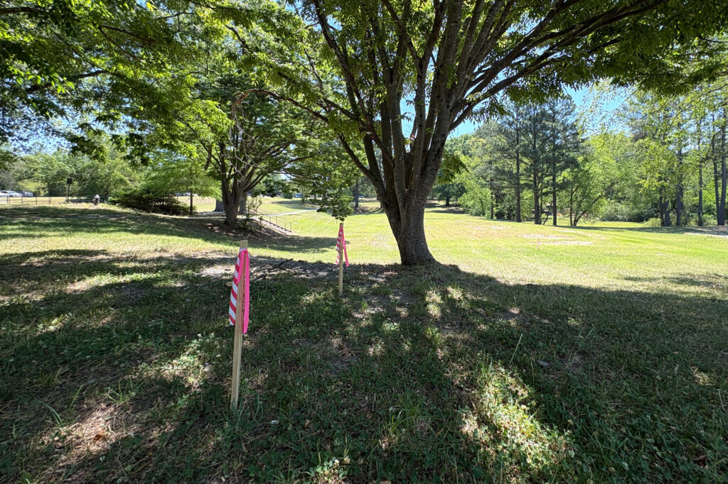 The future data center will be on property that Duke purchased in 1965 from the Burlington Industries Foundation, a division of the textile company. Duke tore down small homes, which displaced longtime residents, many of whom had worked at the plant. Credit: Lisa Sorg/Inside Climate News