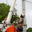Crews with Georgia Power repair transmission lines on Aug. 6, 2024, in Savannah, Ga. Credit: Megan Varner/Getty Images
