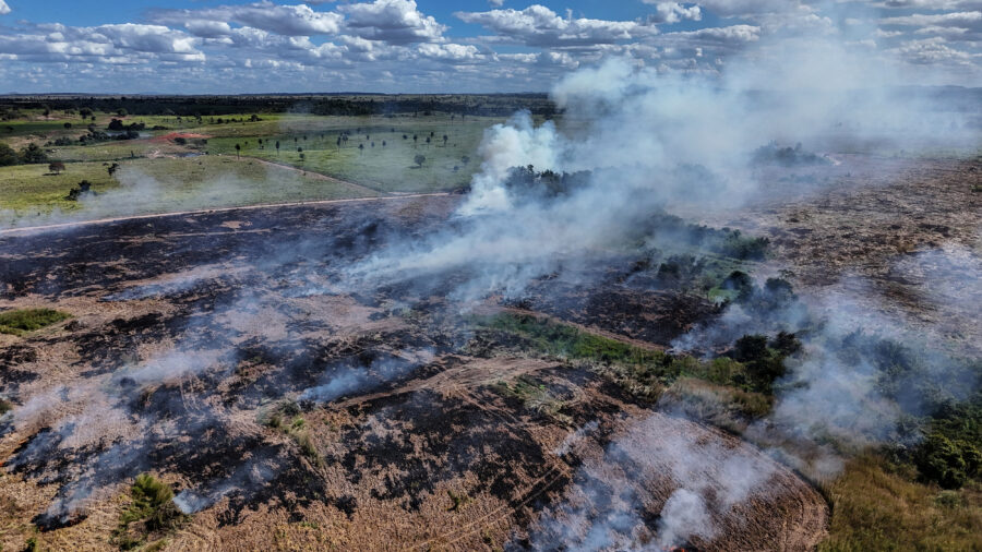 A field fire burns in Pará, Brazil, within the Amazon rainforest on June 16, 2025. Credit: Ivan Pisarenko/AFP via Getty Images
