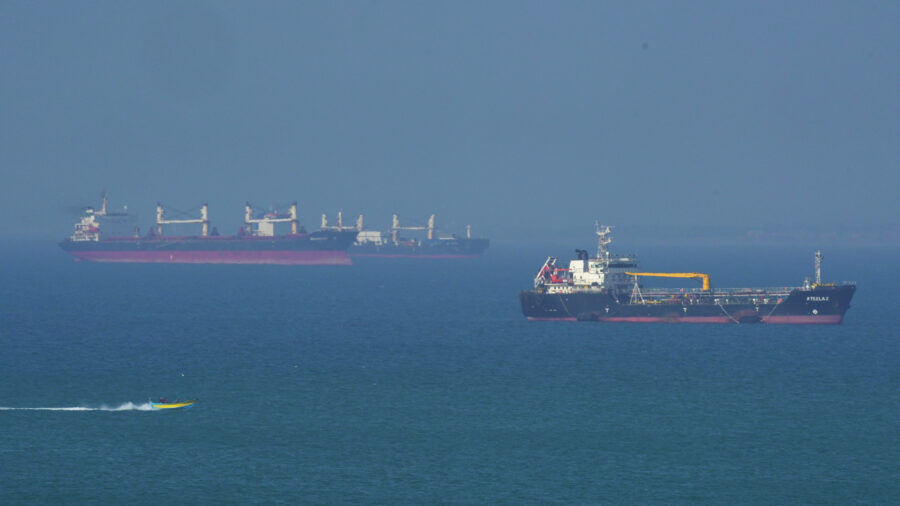 An oil tanker navigates the Strait of Hormuz on April 28. Credit: Asghar Besharati/Getty Images