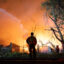Flames rise over Belleville Township, N.J, as firefighters battle a 14-alarm blaze on May 3. Credit: Lokman Vural Elibol/Anadolu via Getty Images